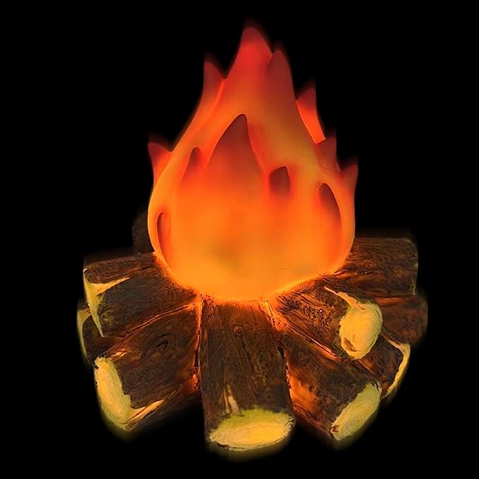 LED Simulation Charcoal Flame Lamp - Faux Fireplace Logs with Lights | Fake Charcoal Light, Battery Powered Artificial Flame Lamp, Aesthetic Modern Charcoal Flame Lamp for Home Mantel Table