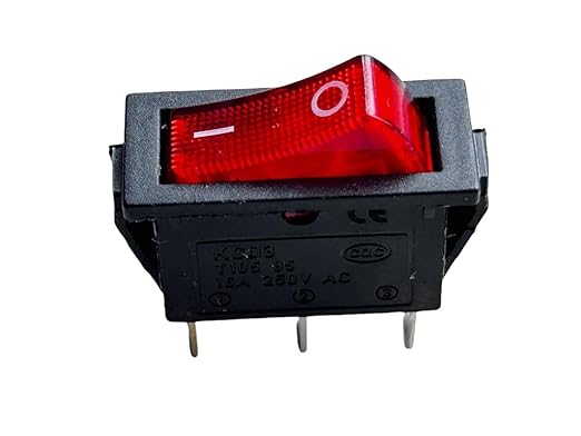 Illuminated 250V 3-Prong Rocker Switch (Model 120927-24) for Electric Fireplaces Compatible with FMI Desa 29-159-1 Heater, Switch Part Number 28785