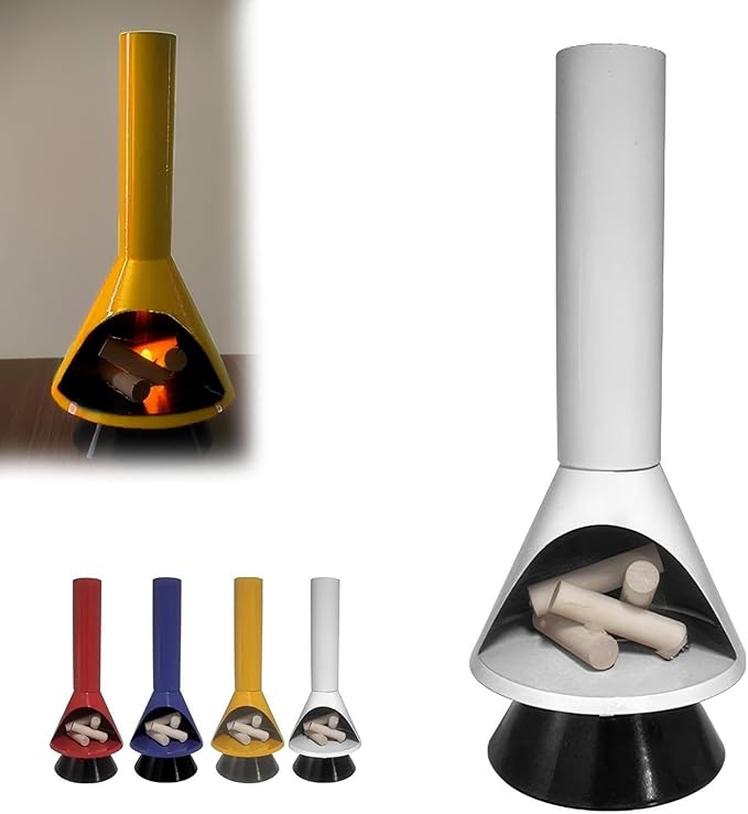 Miniature Mid-Century Modern-Style LED Fireplace Christmas Wood Stove Light with Flame Effect Fireplace Decorative Lamp for Christmas Holiday Home Decor