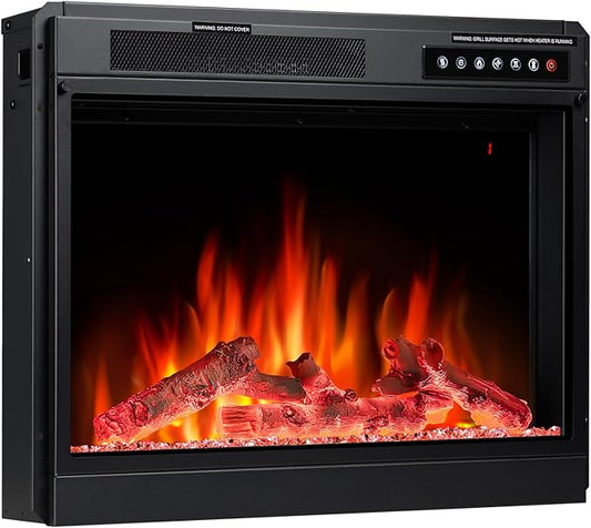 Electric Fireplace Insert, Electric Fireplace Heater, Black